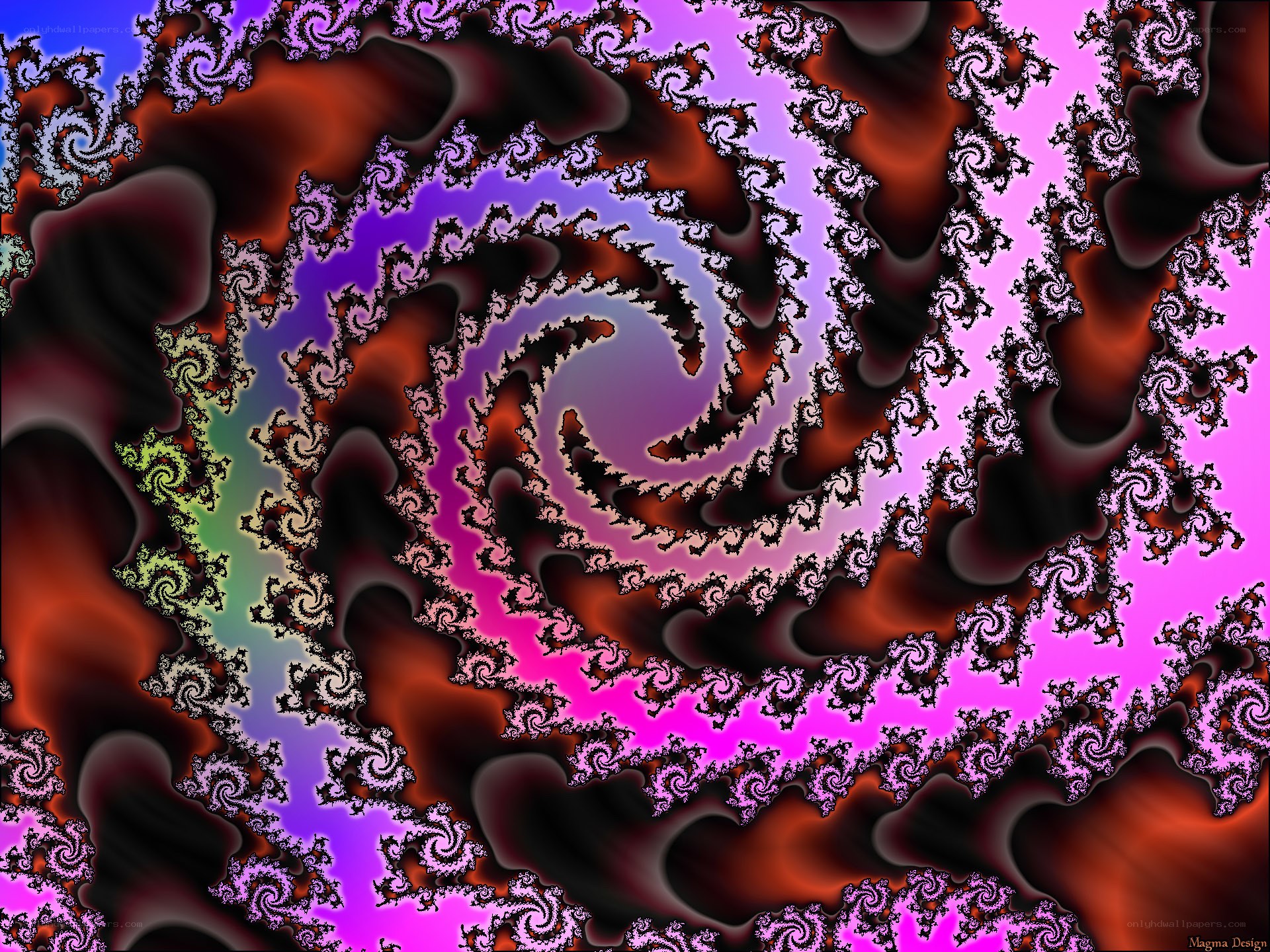 vibrant fractal spiral pattern