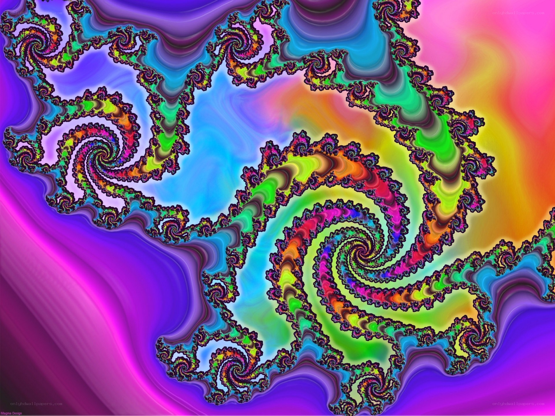 vibrant fractal spiral pattern