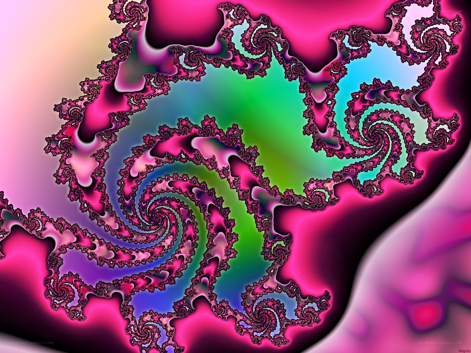 vibrant fractal spiral pattern