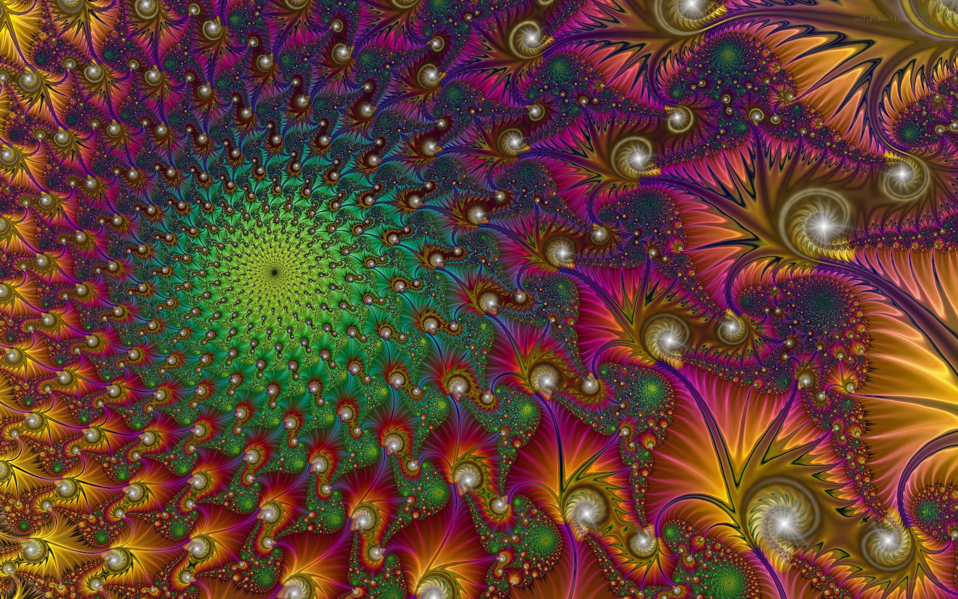 vibrant fractal spiral pattern