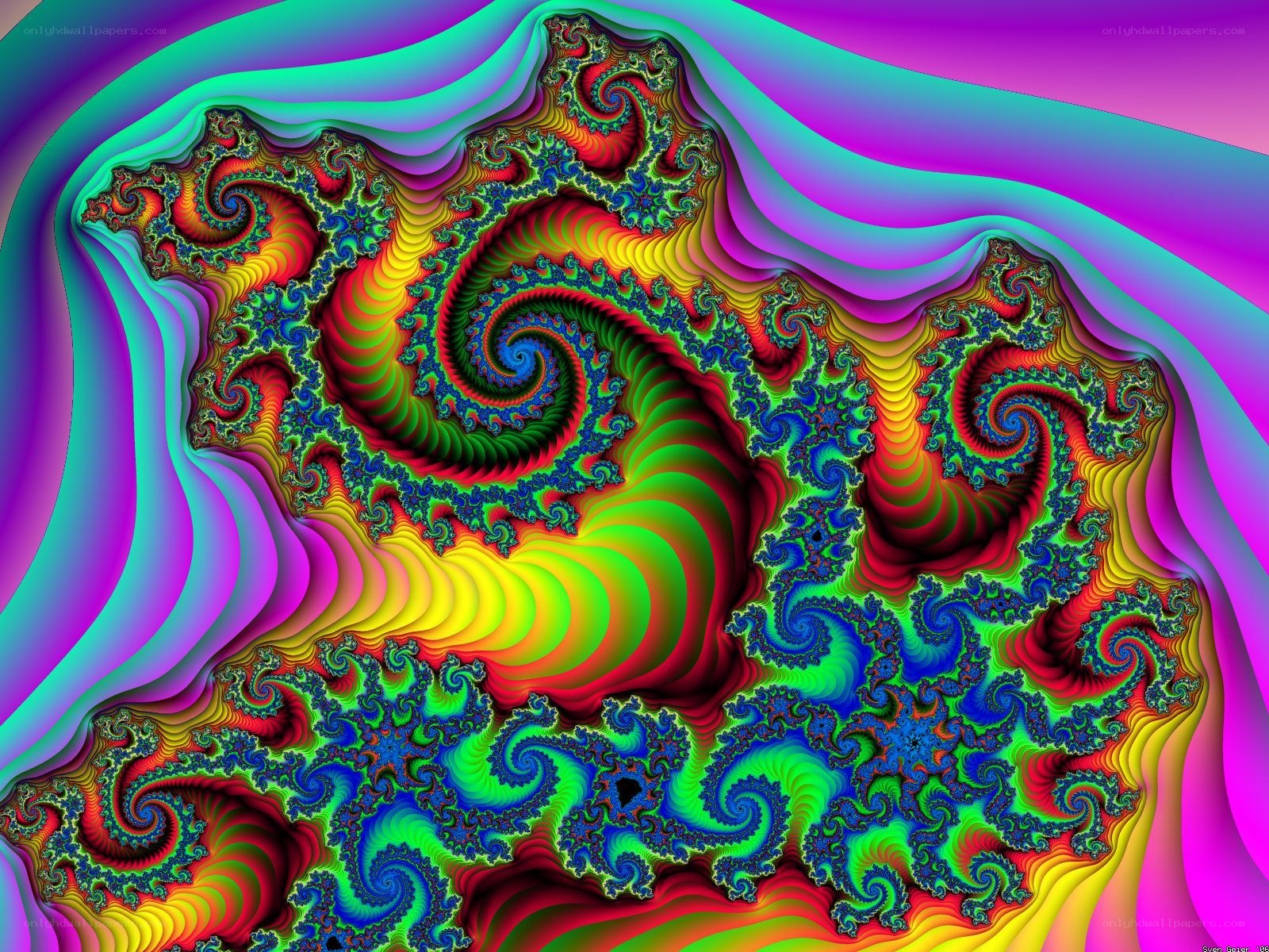 vibrant fractal spiral pattern