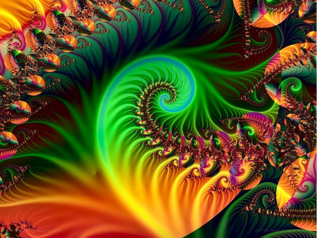 vibrant fractal spiral pattern