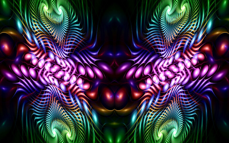 Vibrant fractal spiral pattern