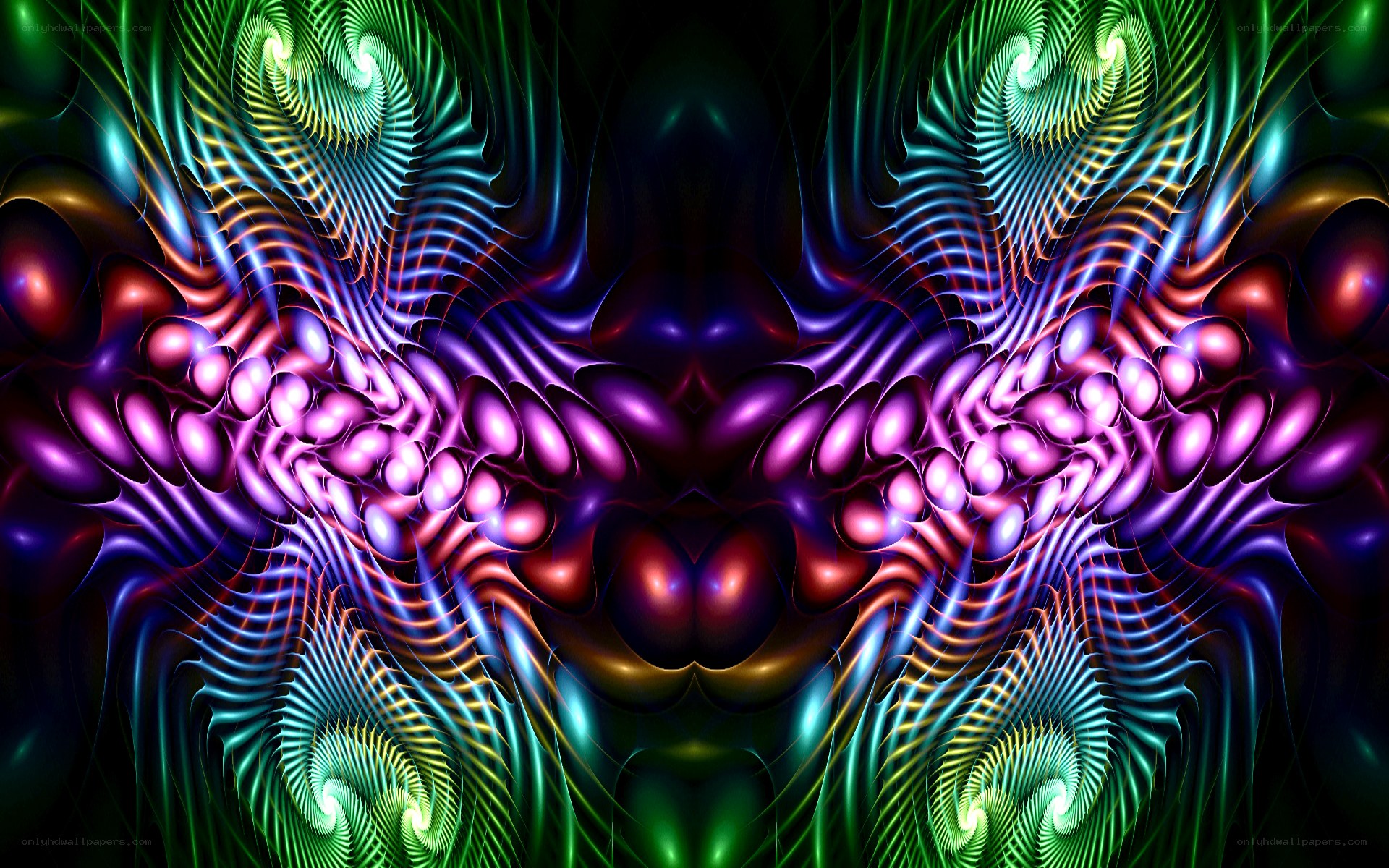 Vibrant fractal spiral pattern