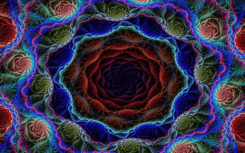 vibrant fractal spiral pattern