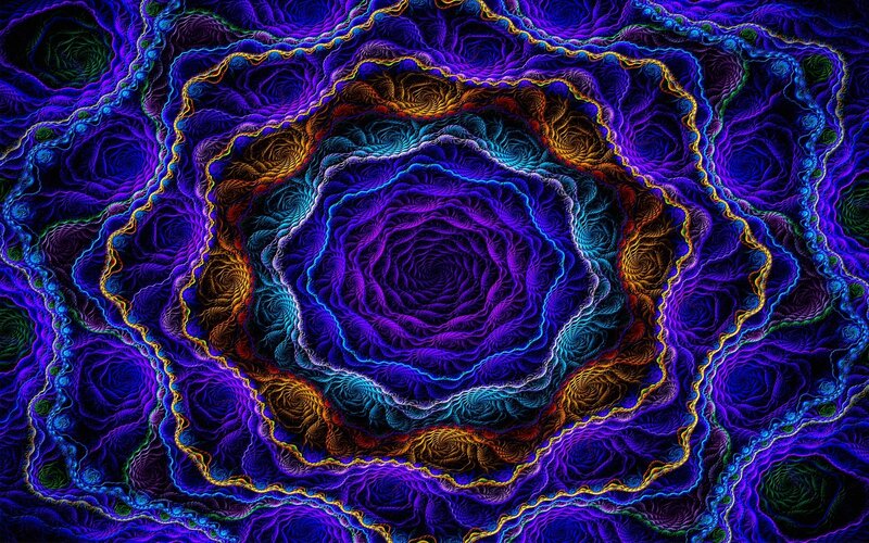 Vibrant fractal spiral