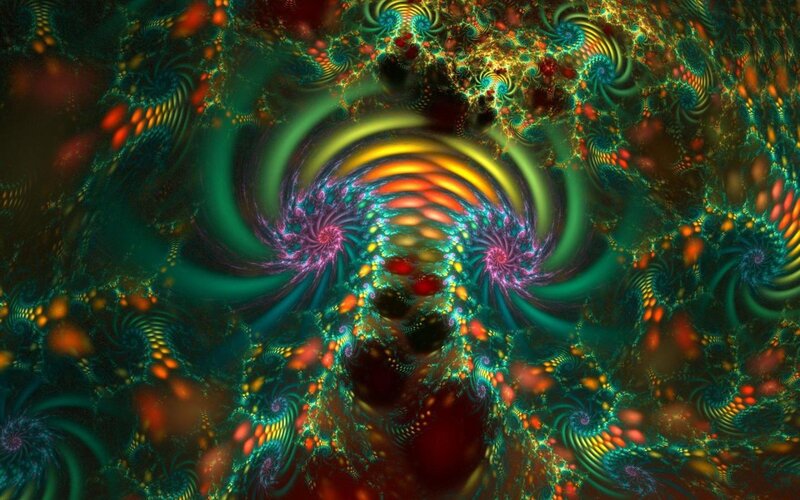 vibrant fractal spiral tunnel