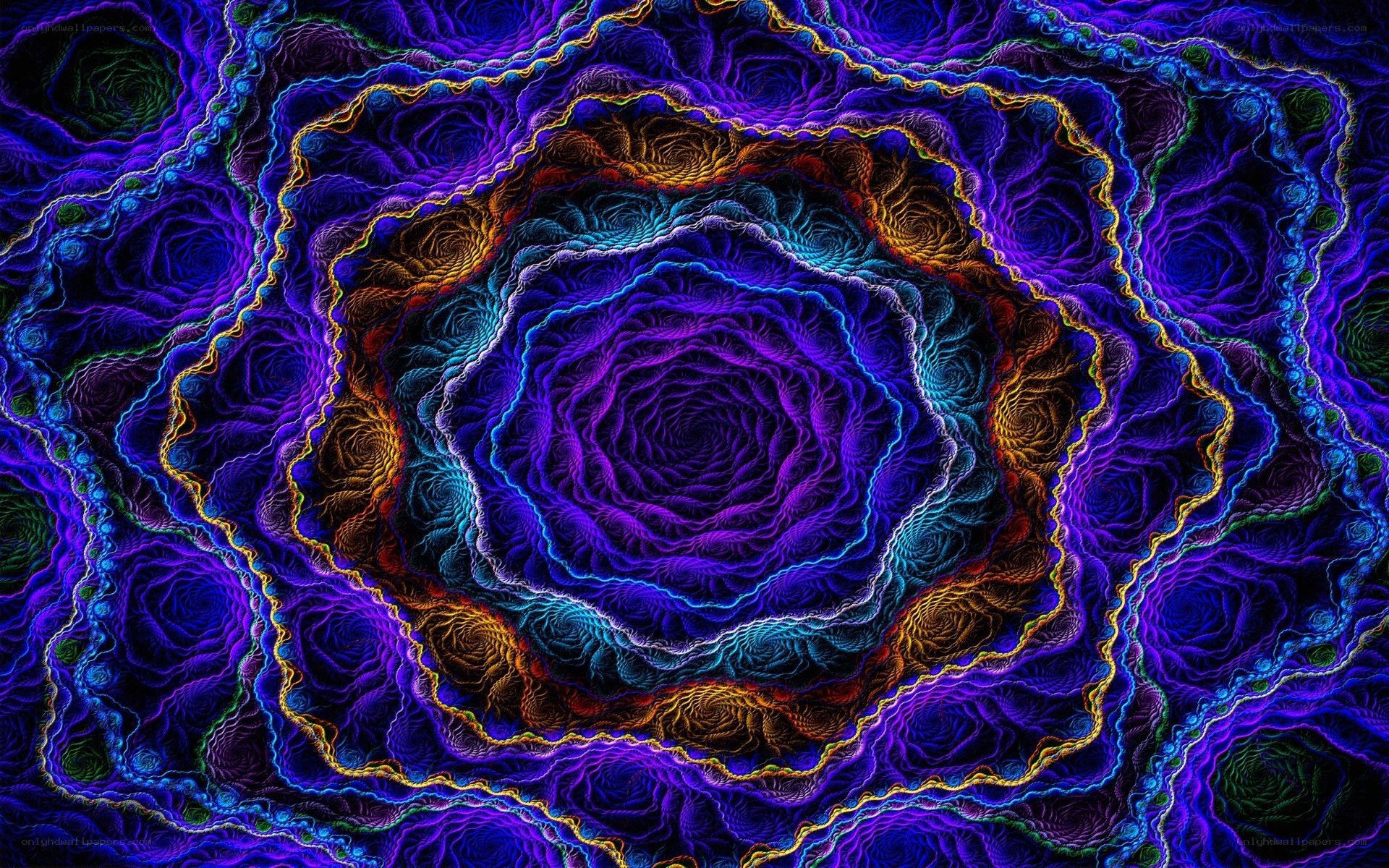 Vibrant fractal spiral