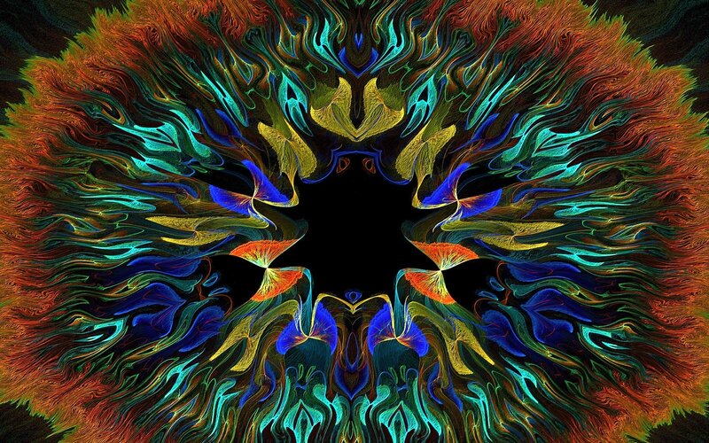 vibrant fractal symmetrical pattern