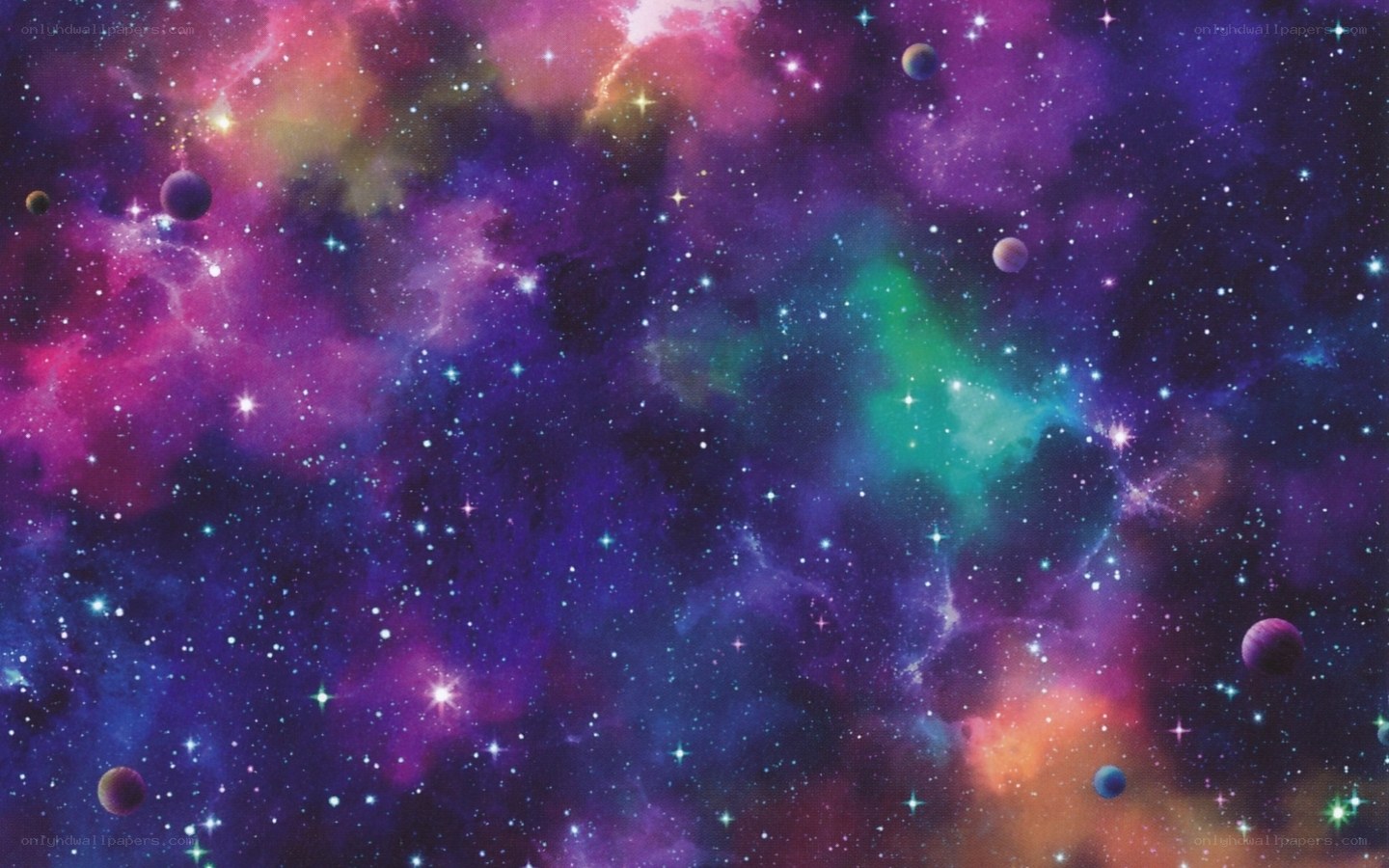 vibrant galaxy with planets