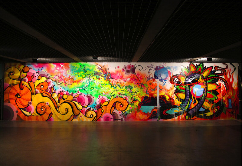 vibrant graffiti mural