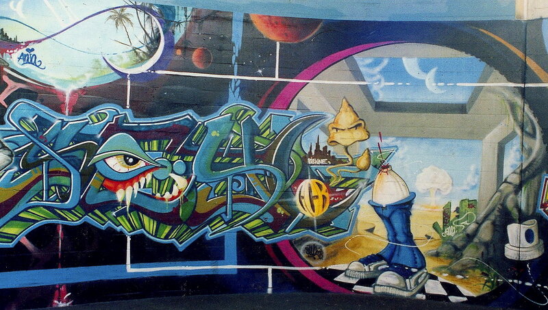 vibrant graffiti mural artwork