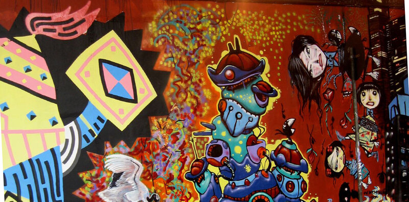 vibrant graffiti mural artwork