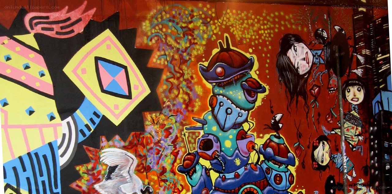 vibrant graffiti mural artwork