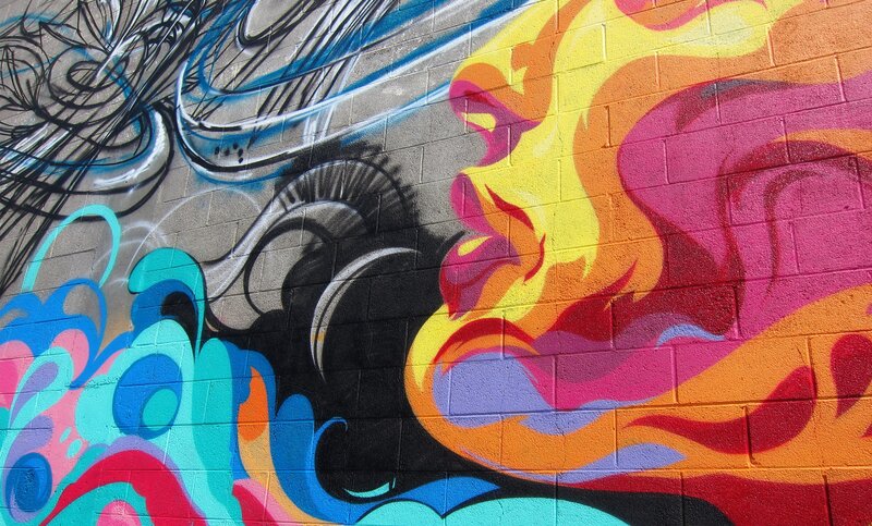 vibrant graffiti wall art