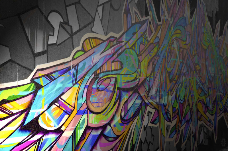 vibrant graffiti wall art
