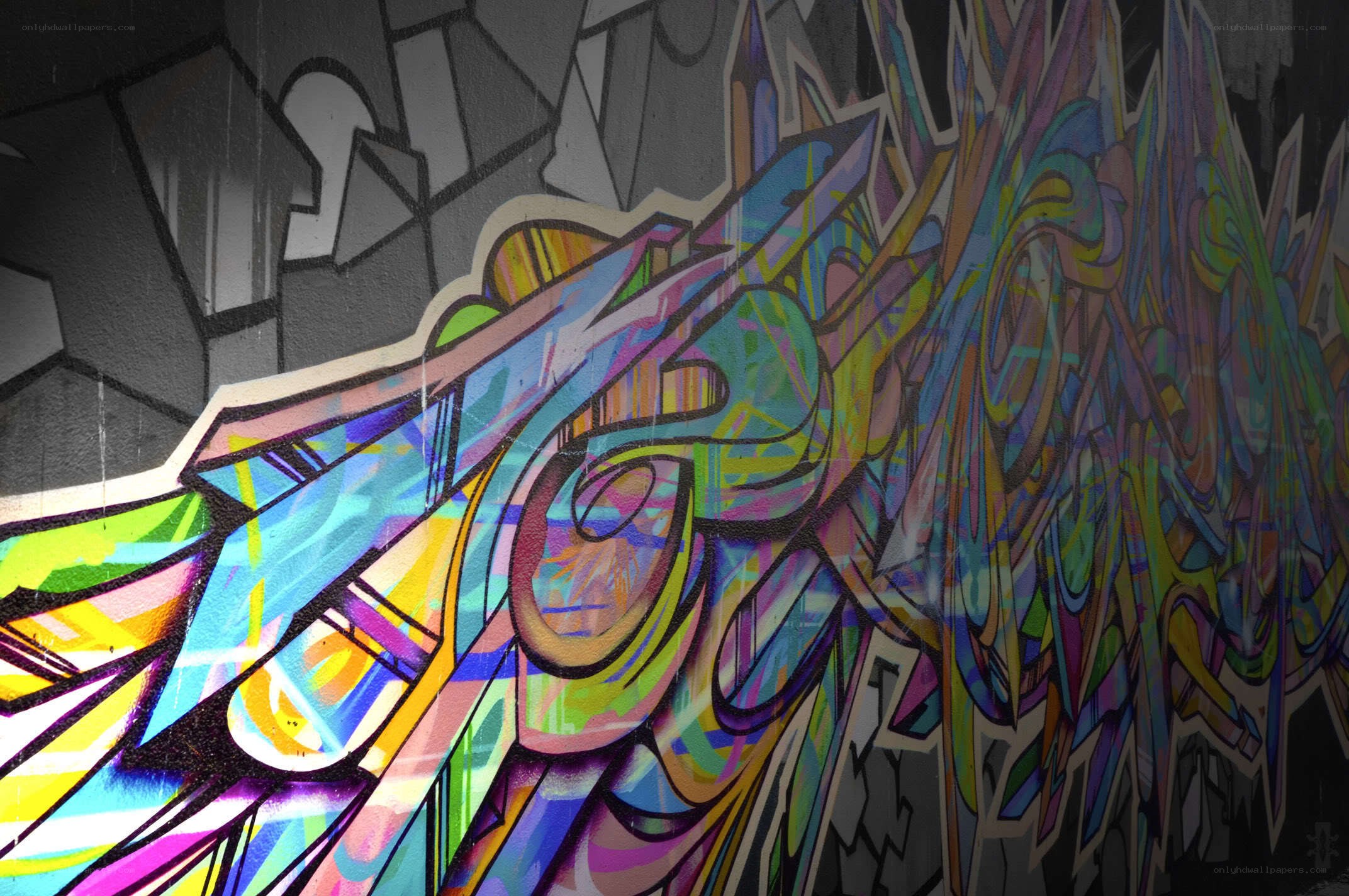 vibrant graffiti wall art