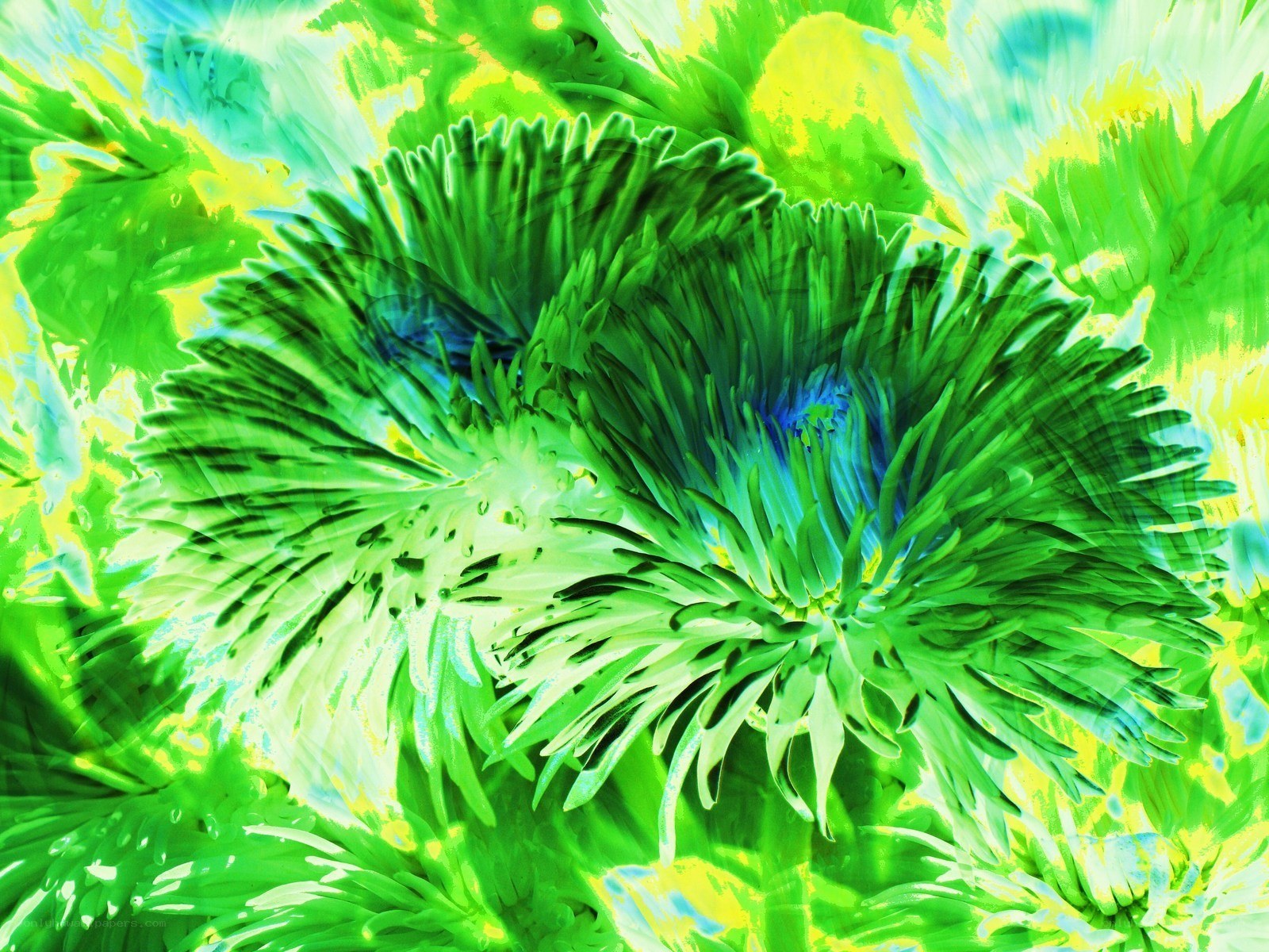 vibrant green abstract art