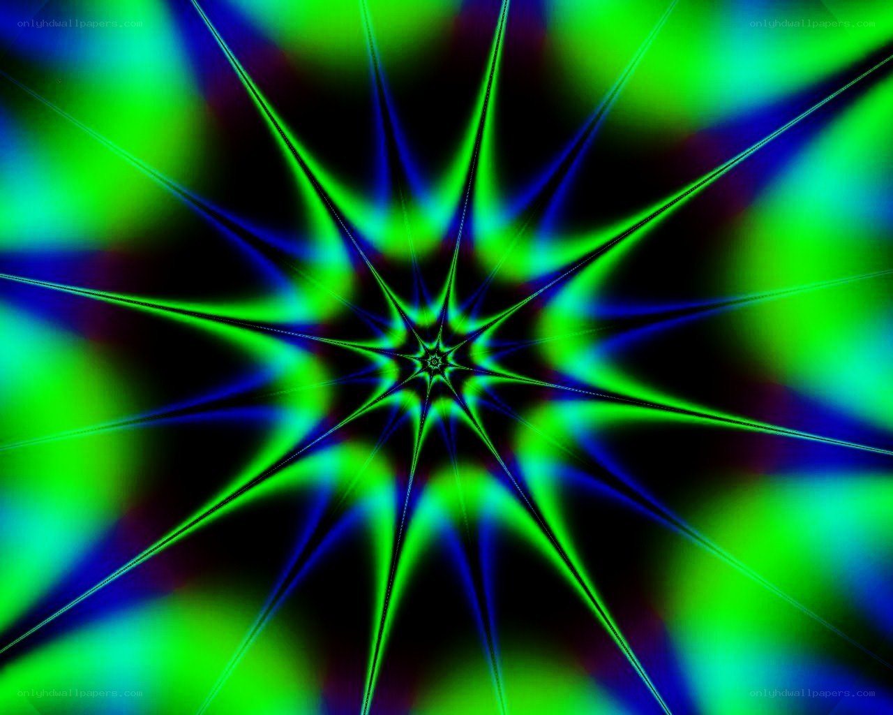 vibrant green and blue starburst