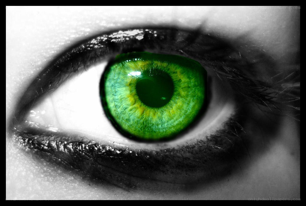 vibrant green eye close-up