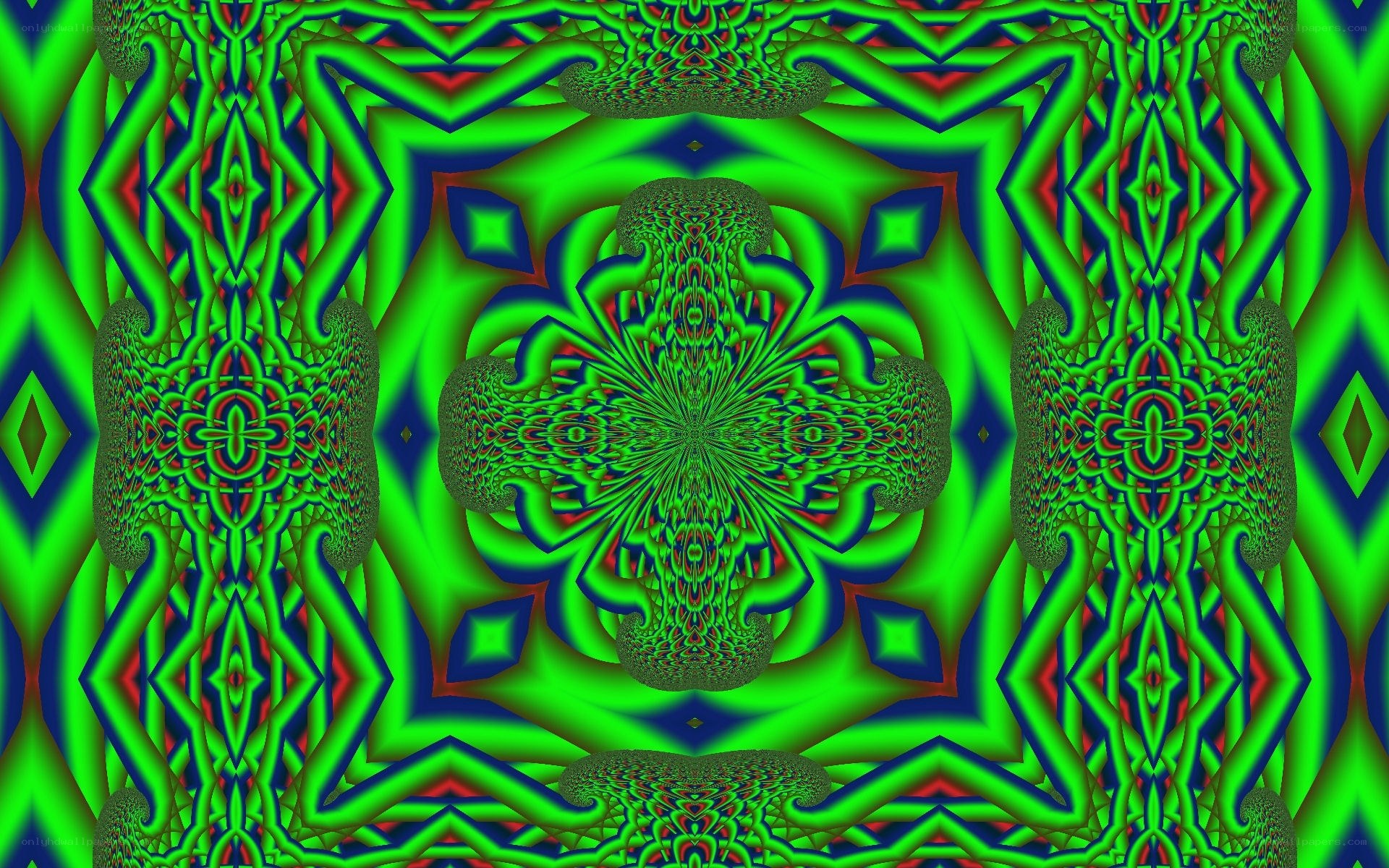 vibrant green fractal pattern