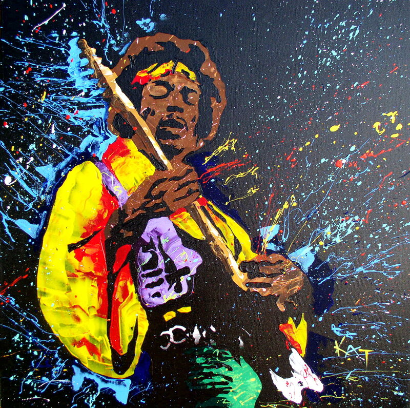 Vibrant Jimi Hendrix portrait