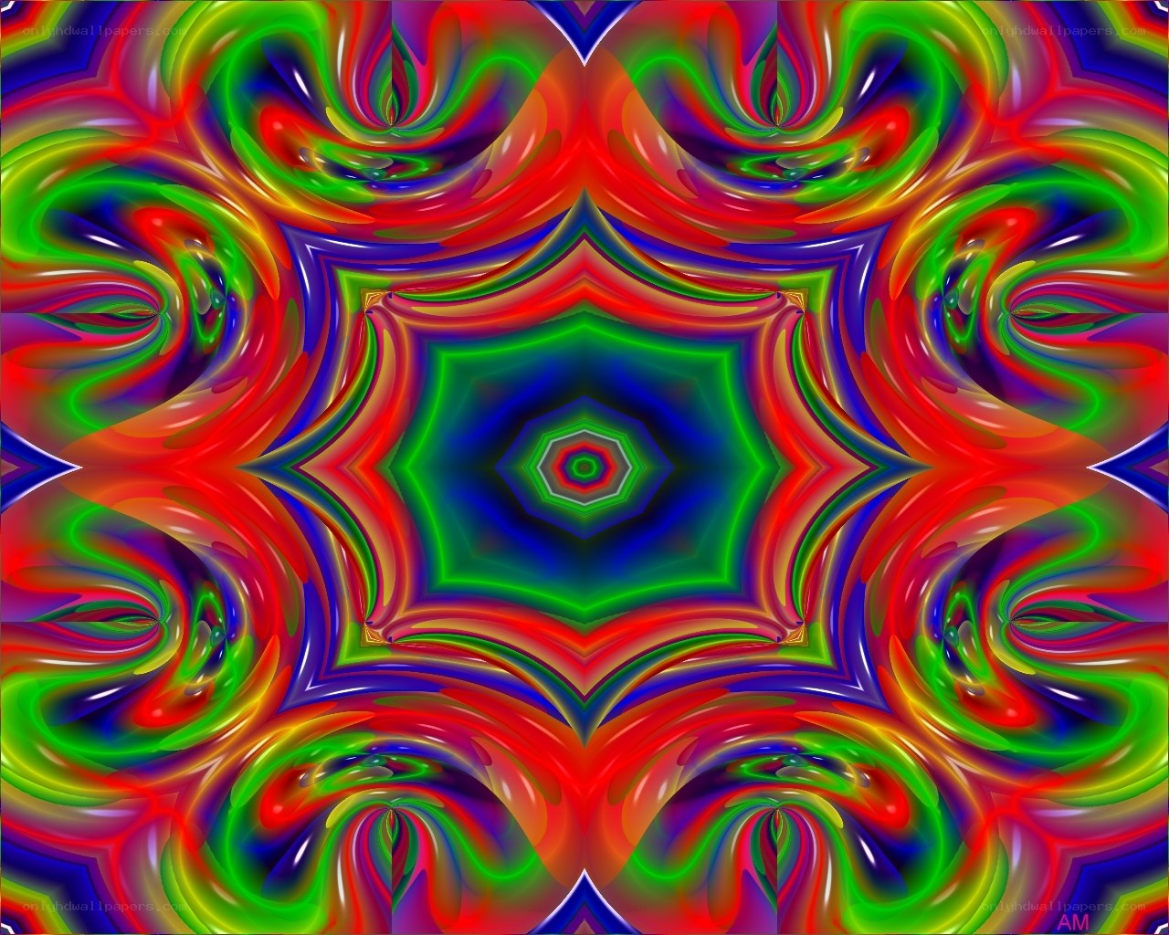 Vibrant kaleidoscopic pattern