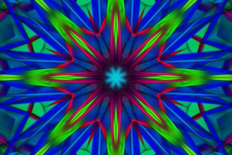 vibrant kaleidoscopic star pattern