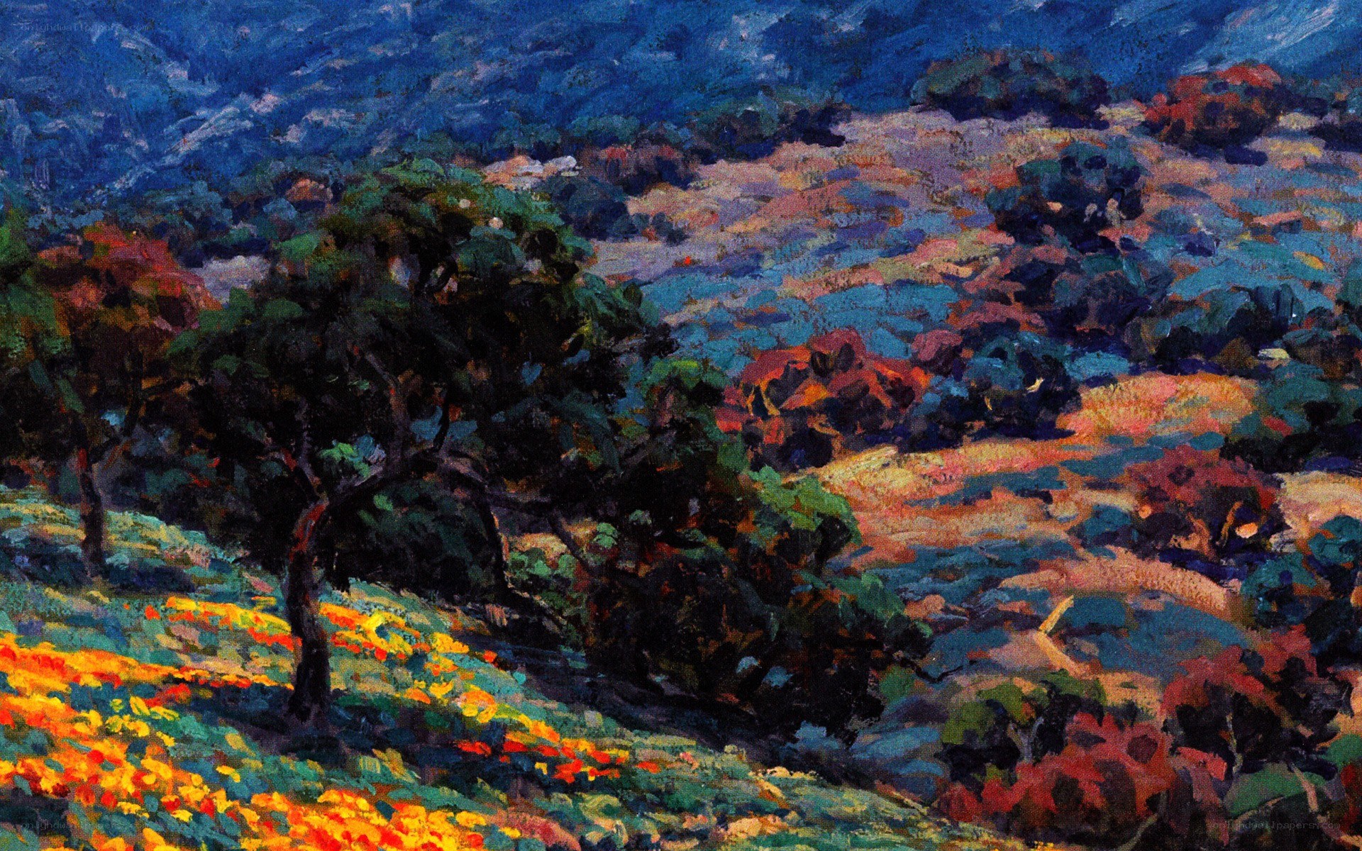 Vibrant landscape painting
