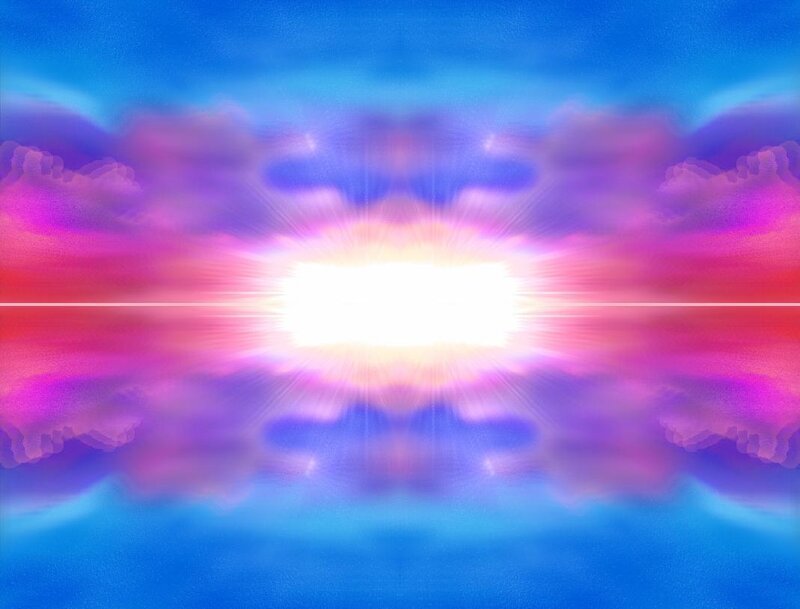 vibrant light burst in sky
