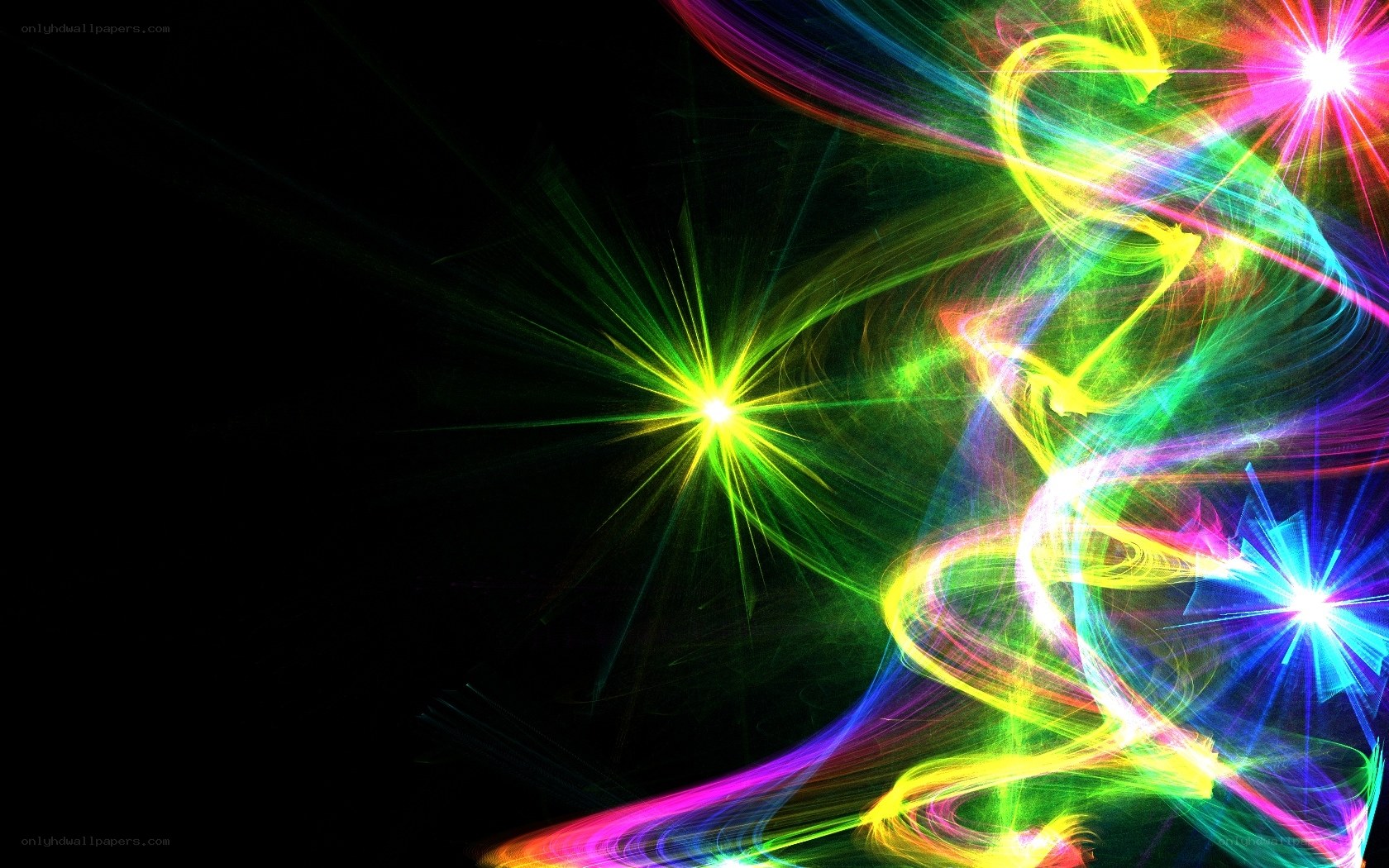 vibrant light trails and stars