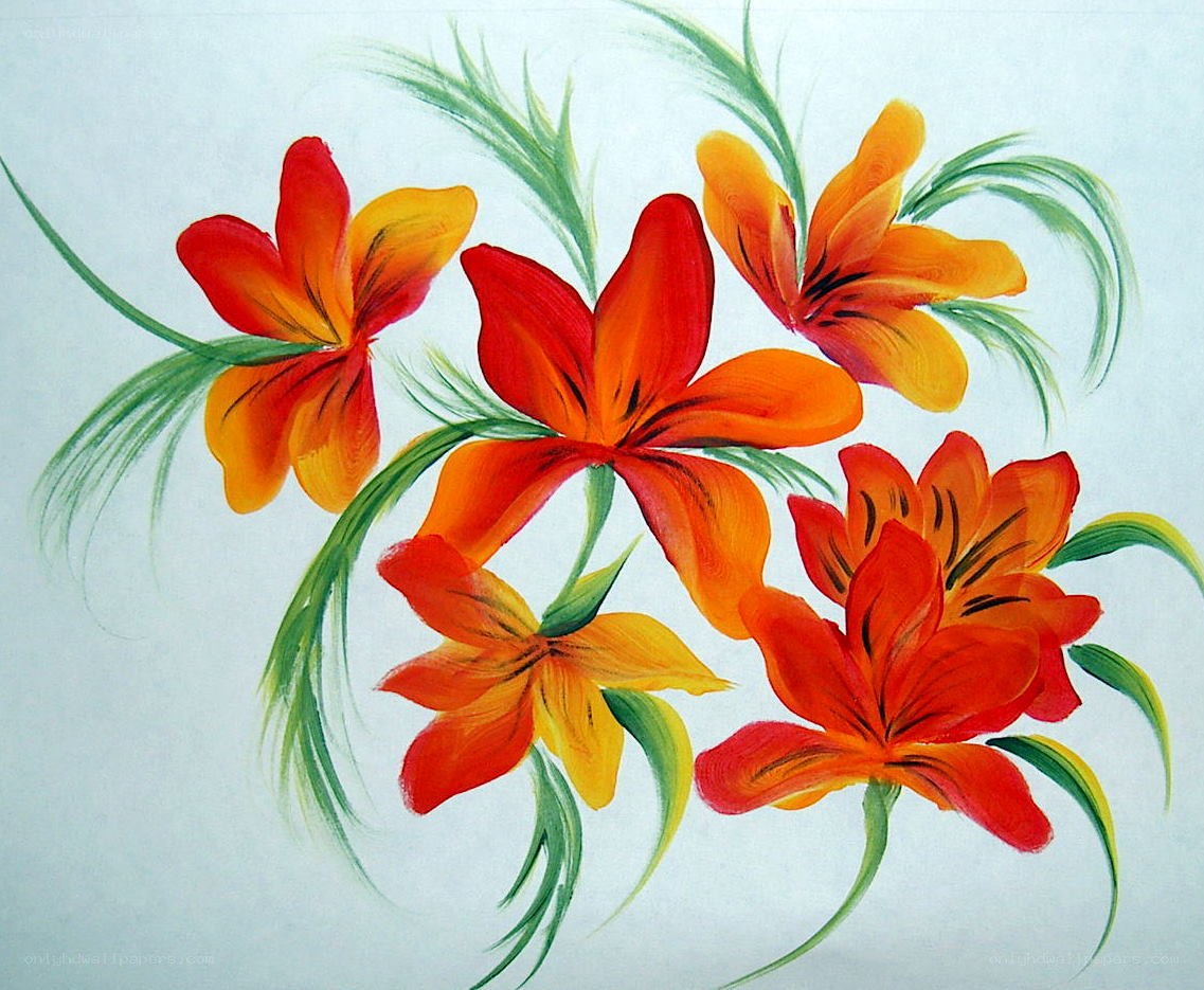 vibrant lily flower painting