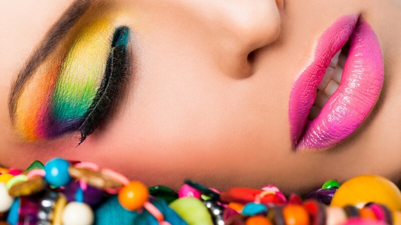 vibrant makeup close-up