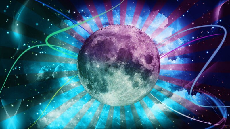 vibrant moon in cosmic space