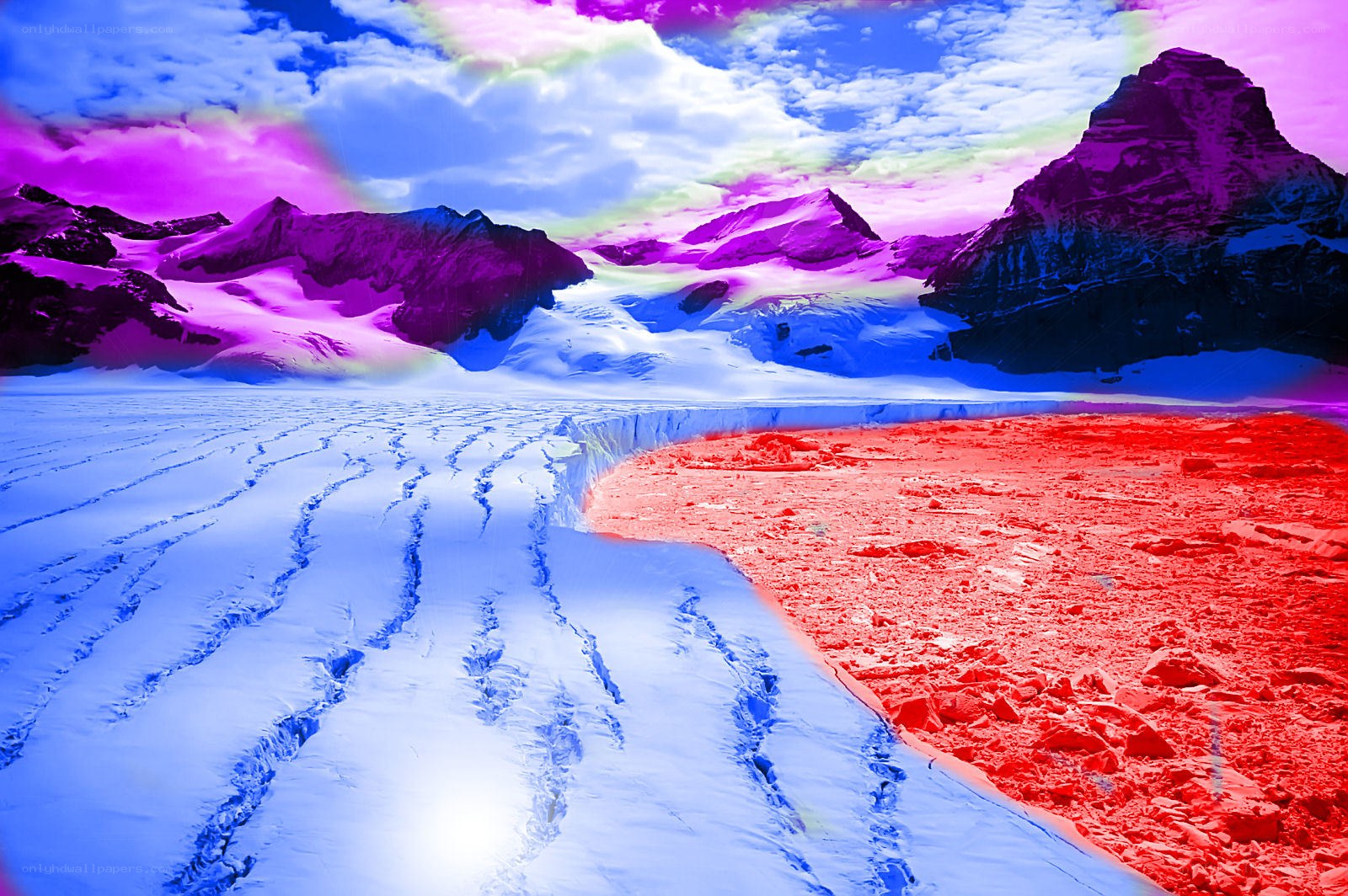 vibrant mountain glacier landscape