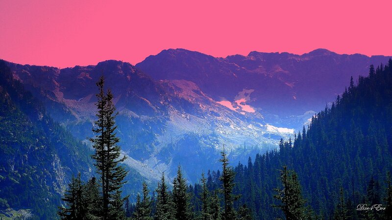 vibrant mountain sunset