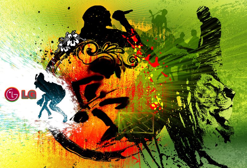 vibrant music and art collage