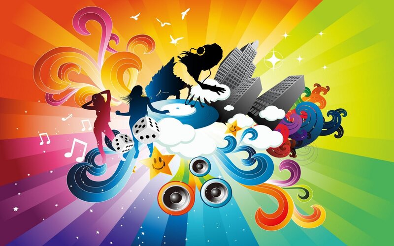 vibrant music party illustration