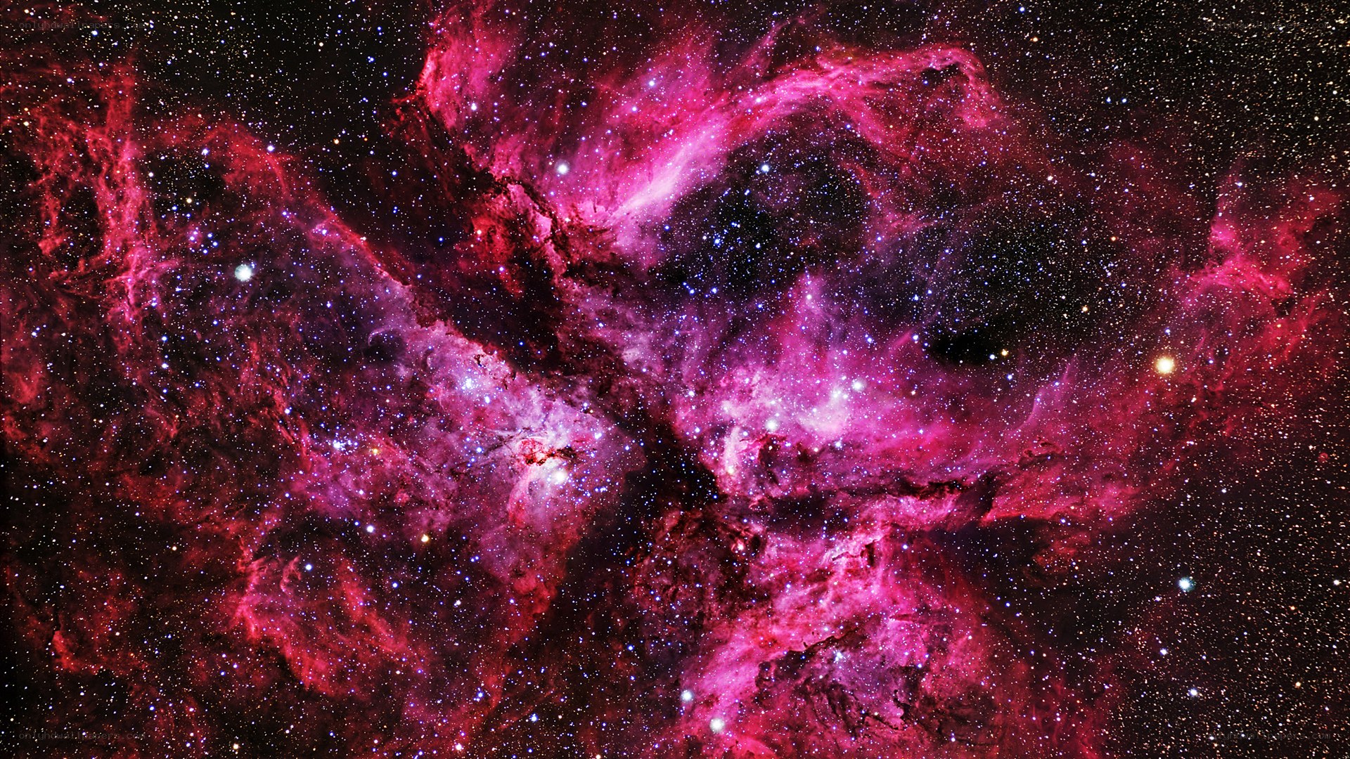Vibrant nebula in space