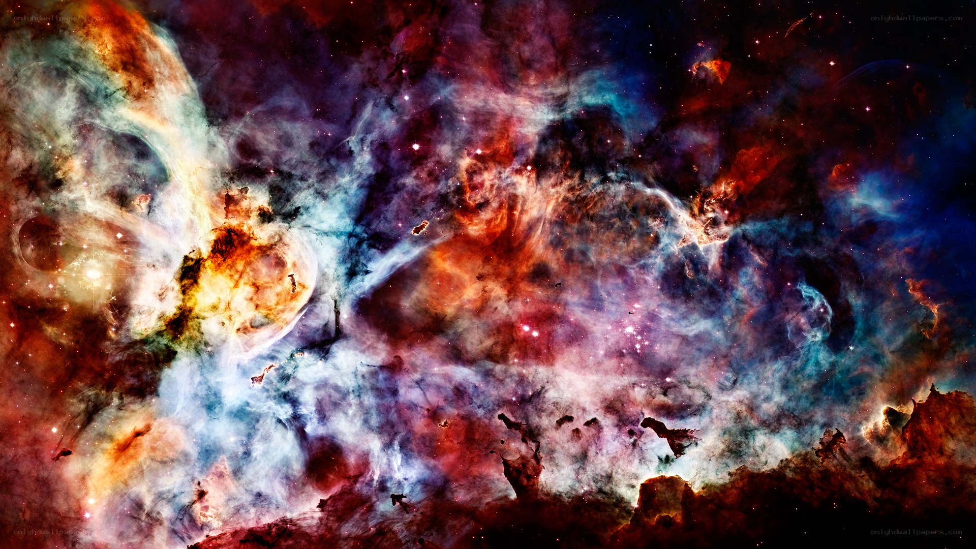 vibrant nebula in space