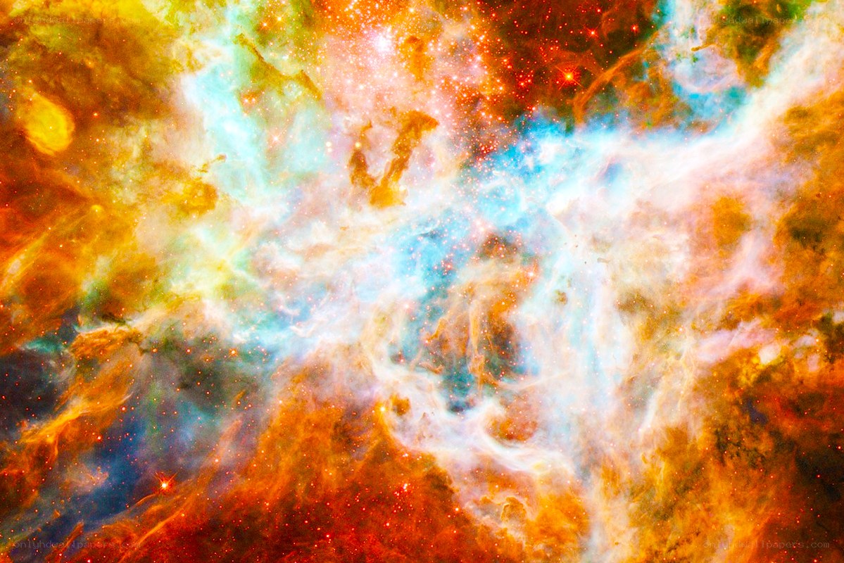 Vibrant nebula in space