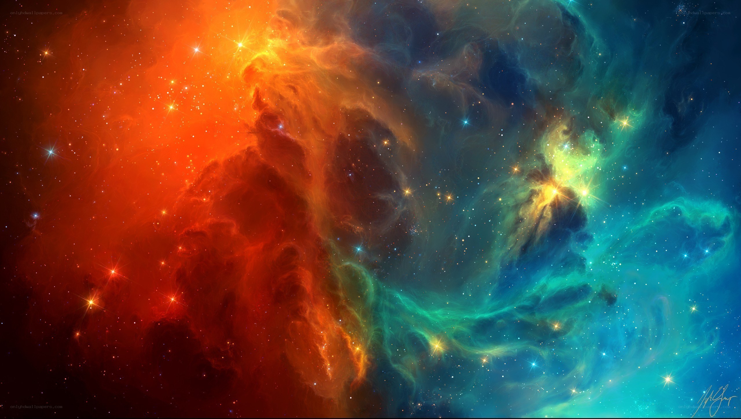 vibrant nebula in space