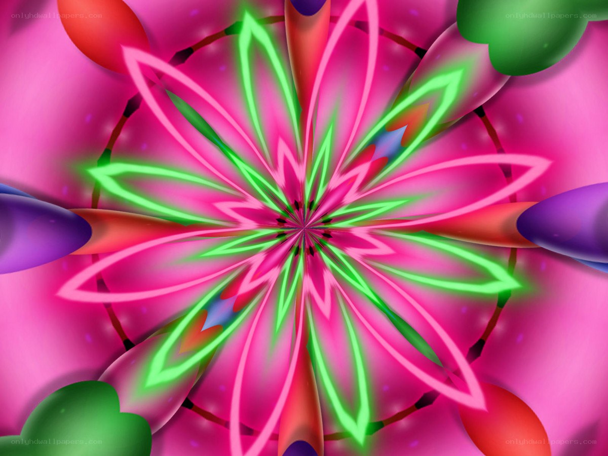 vibrant neon flower mandala