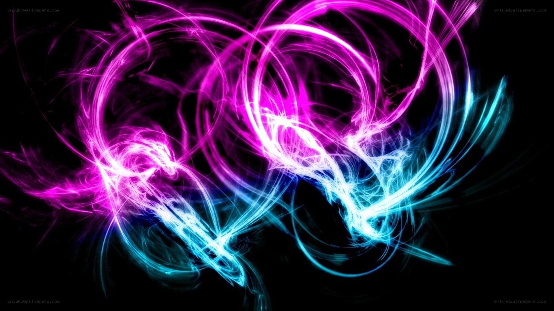 vibrant neon light swirls