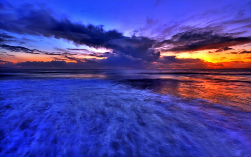 Vibrant ocean sunset