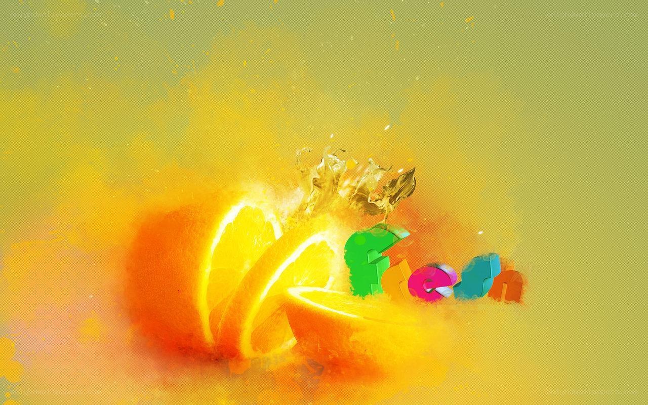 vibrant orange splash art