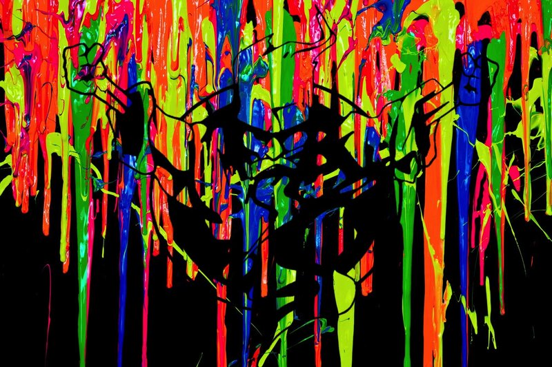 vibrant paint drip art