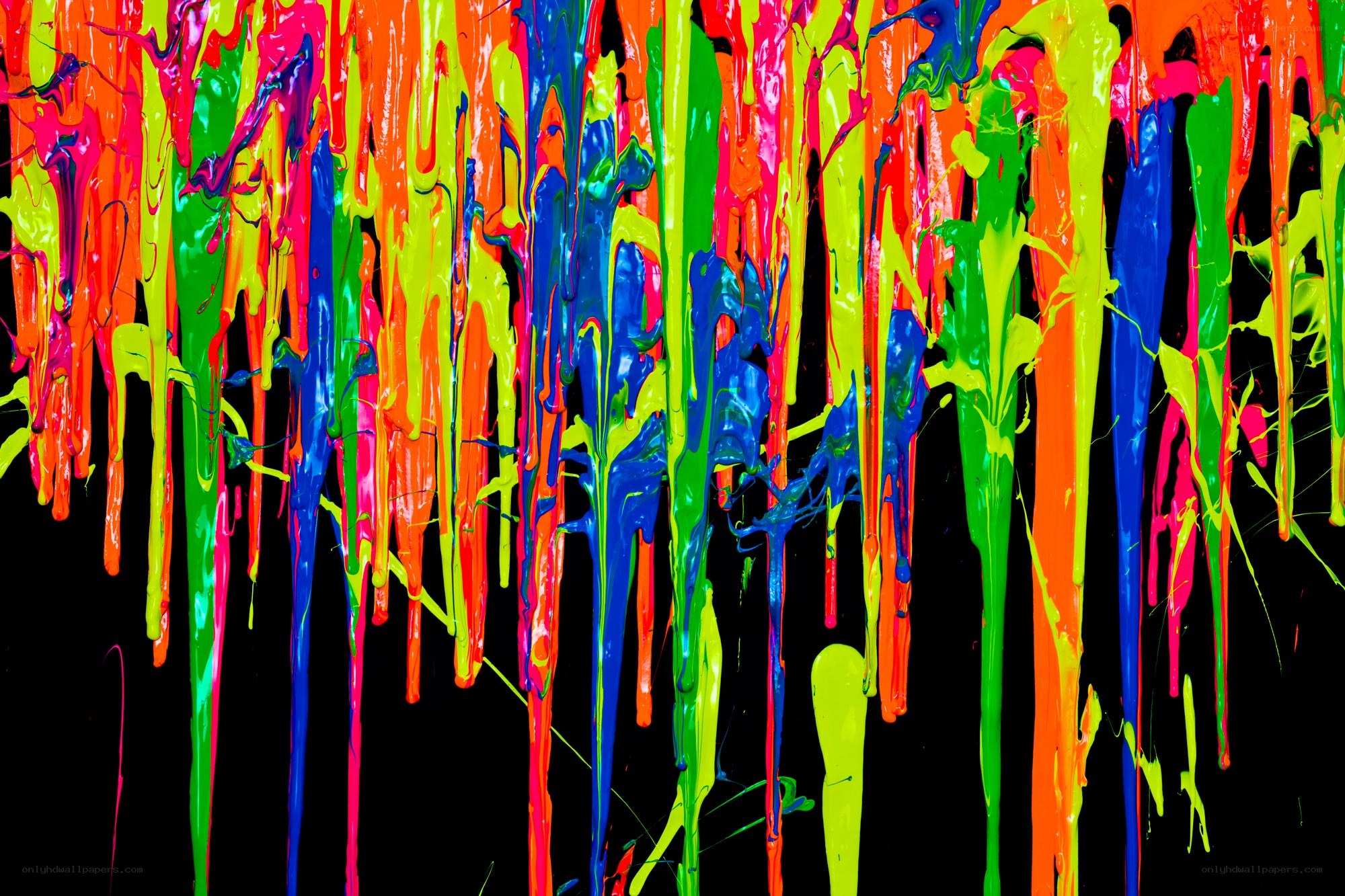 vibrant paint drips