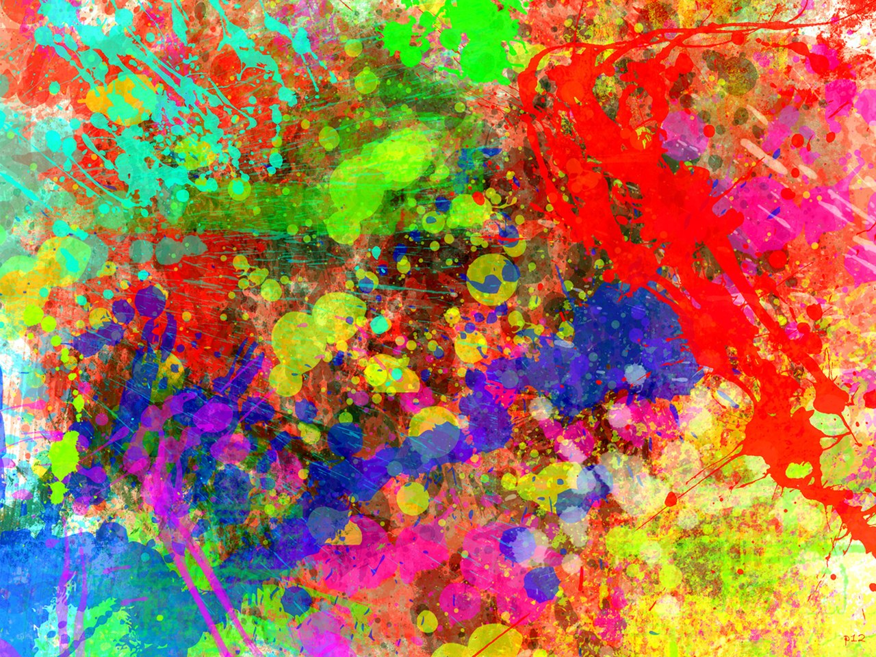 vibrant paint splatter art