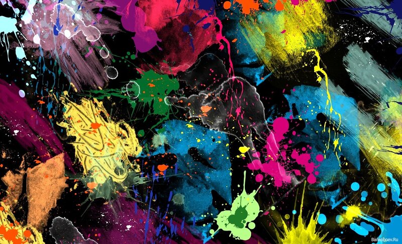 vibrant paint splatter art